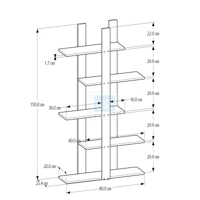 Kệ Sách Di Động 5 Tầng Đơn Giản KS284