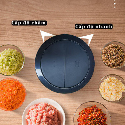 Máy xay thịt đa năng KONKA KJ-FP201 Cối thủy tinh 2 Lít với 4 lưỡi inox 304 Công Suất 250W  - HÀNG CHÍNH HÃNG