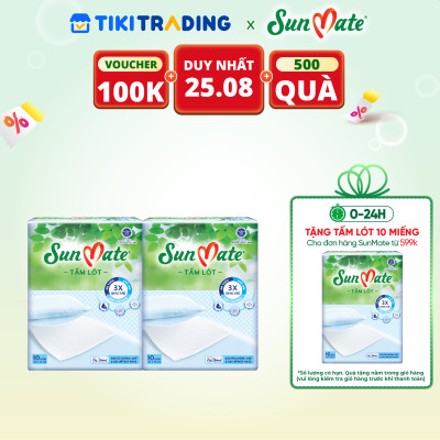 Combo 2 Tấm lót SunMate cải tiến mới 10 miếng (45 x 70cm)