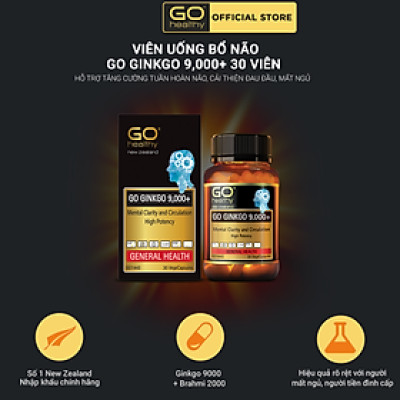 GO Ginkgo 9000+ 60 viên- Viên uống bổ não nhập khẩu chính hãng GO Healthy New Zealand
