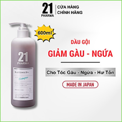 Combo Dầu Gội Sạch Gàu Ngứa + Dâu Xả Giảm Rụng Tóc Pharma 21 Nhật Bản - Chai 600ml