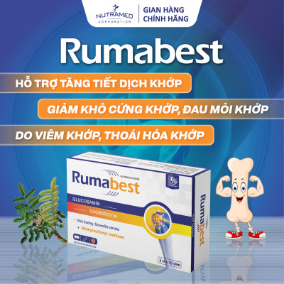 Viên uống Rumabest hỗ trợ vấn đề về viêm khớp, khô khớp và thoái hóa khớp (30 viên) - Nutramed
