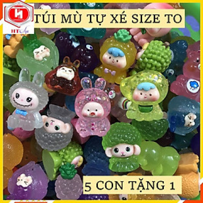 Combo 10 Túi Mù Size To,  Túi Mù Tự Xé, Kẹo Dạ Quang, Đục, Kim Tuyến, Mẫu Ngẫu Nhiên