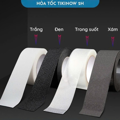 5cm x 2.5m Băng Keo Nhám Chống Trơn Trượt Cầu Thang, Bậc Cửa Oto MÀU ĐEN