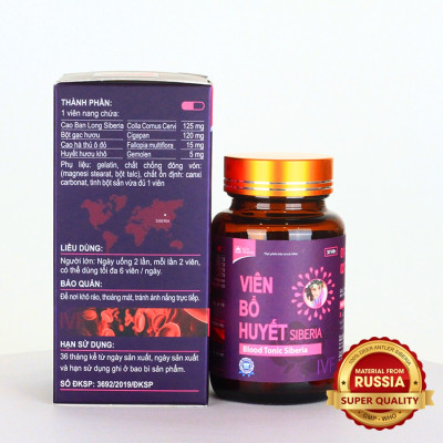 Viên Hổ Huyết Siberia"Chính hãng"- Bổ sung sắt cho người thiếu máu, phụ nữ mang thai và cho con bú, người sau phẫu thuật, mới ốm dậy 