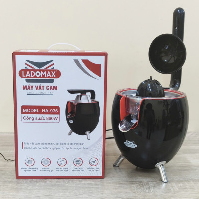 Máy vắt cam công suất lớn Ladomax - Công suất 860W - moto đồng - có linh kiện thay - Màu đen - Hàng chính hãng