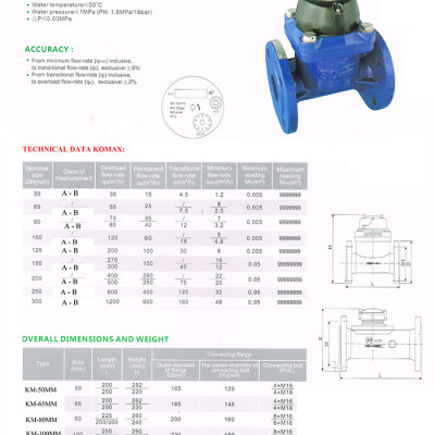 Đồng hồ đo lưu lượng nước thải DN50 Komax kèm theo giấy tem HIỆU CHUẨN đầy đủ, dùng để đo lưu lượng nước thải, nước từ giếng, lắp đặt trong các công ty, xí nghiệp, khu công nghiệp, Công ty cấp thoát nước, thủy lợi tưới tiêu.... - HÀNG CHÍNH HÃNG