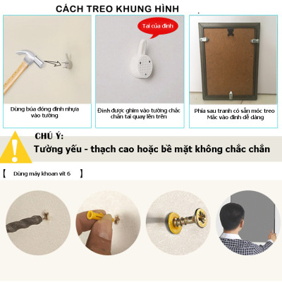 Bộ Khung Ảnh Treo Tường Ba Và Con Gái Ý Nghĩa Và Ấm Áp Tình Cha Con Tặng Kèm bộ ảnh như hình mẫu, đinh treo tranh và sơ đồ treo PGC264