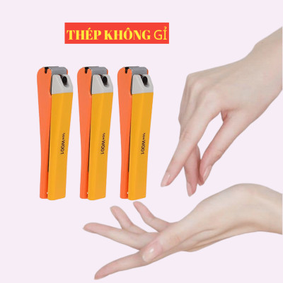 Bấm Móng Tay Inox Thân Nhựa Cỡ Trung Tybe W001 Kai Razor 39255-KE0109 (Màu cam)