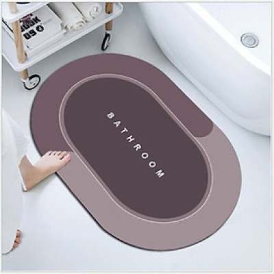 Thảm Lau Chân Silicon Siêu Mềm Siêu Dày, Siêu Thấm Nước Chất Liệu Cao Su Chống Trượt