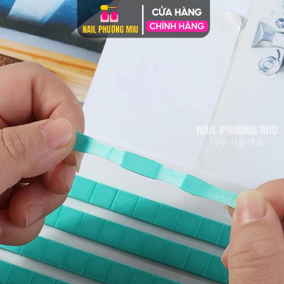 Keo Đa Năng Dán Đế Móng Mẫu 102 Miếng Keo Mini Màu Xanh, Đất Sét Dính Có Thể Tái Sử Dụng Làm Nail Cố Định Siêu Bền Phương Miu keo dán móng giả
