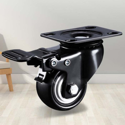 Bánh Xe Đẩy Hàng Có Bạc Đạn Và Khóa ANKAN, Bánh Xe Nhựa PVC Mini 40mm