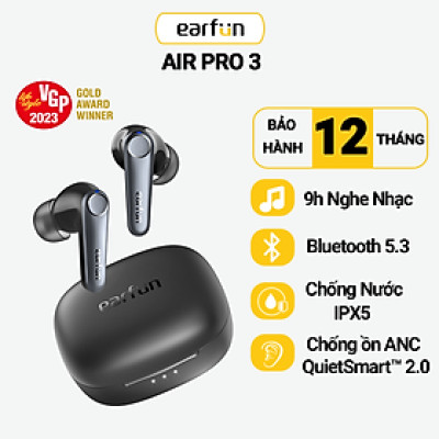 [Tặng Ốp] Tai nghe True Wireless chống ồn chủ động EarFun Air Pro 3 có App - Hàng chính hãng