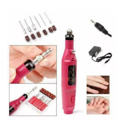 Máy Mài Mini Cầm Tay Làm Nail Tặng Kèm 6 Đầu Mài Tiện Lợi, Mài Móng Tốc Độ 3000 Vòng/Phút, Điều Chỉnh 0-240V, Chà Gót Chân Nữ Women