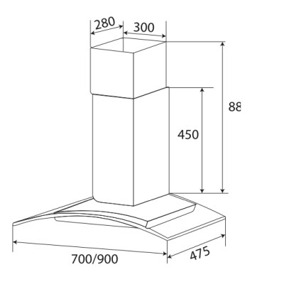 Máy Hút Mùi Kính Cong KAFF KF-GB705 (KF-GB905) - Hàng Chính Hãng