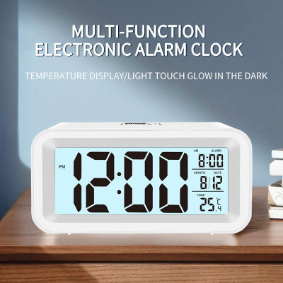 [Hàng chính hãƞg] Đồng Hồ Báo Thức Điện Tử Để Bàn Màn Hình LCD Đa Chức Năng Thời Gian Lịch Báo Thức Nhiệt Độ Decor Decor Phòng Trang trí nhà (tặng kèm pin)