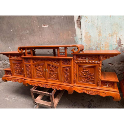 Kệ tivi vòm gỗ gõ đỏ