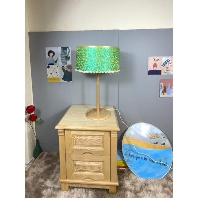 Đèn bàn gỗ góc phương Đông,Gỗ tự nhiên, lụa Hà Đông