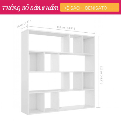 Giá sách đẹp trang trí gia đình SMLIFE Benisato