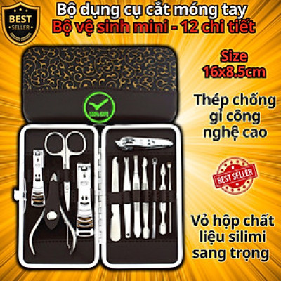 Bộ dụng cụ cắt móng tay 12 chi tiết làm bằng thép không gỉ cao cấp – Dụng cụ vệ sinh mini, tỉa lông mũi độc đáo D Danido