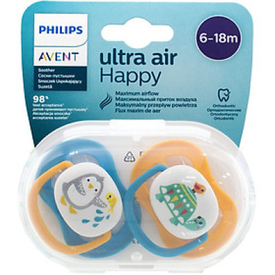 Hộp 02 ty ngậm Philips AVENT Ultra Air hình thú cho bé 6-18