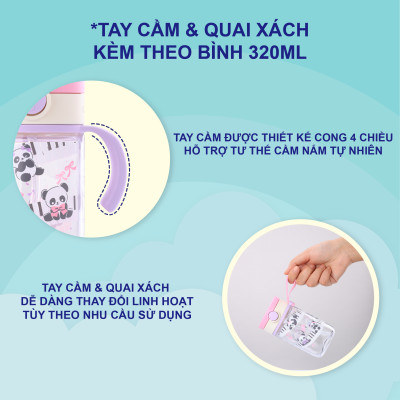 Bình ống hút Richell AXSTARS chất liệu tritan có bọc đế bình | Baby
