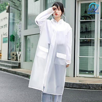 ÁO MƯA ĐƠN Áo Mưa Trong Suốt Dáng Dài Vành Rộng Có Khóa Kéo