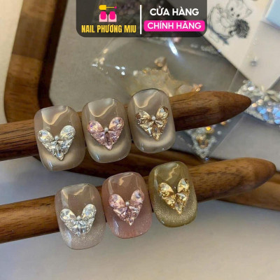 Đá Mini Tạo Hình Tim Bướm Siêu Sáng Chân Bằng, Mix Kiểu Size Khoảng 100 Viên Gắn Móng, Hình Giọt Sương, Tam Giác Siêu Xinh Phong Cách Hàn Quốc