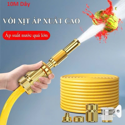 Vòi Tưới Cây, Vòi Xịt Rửa Xe Đa Năng Tăng Áp Lực Nước Cực Mạnh 10m, Lắp Vòi Nước Thông Thường (Đầu Vòi Đồng) - HÀNG CHÍNH HÃNG MINIIN