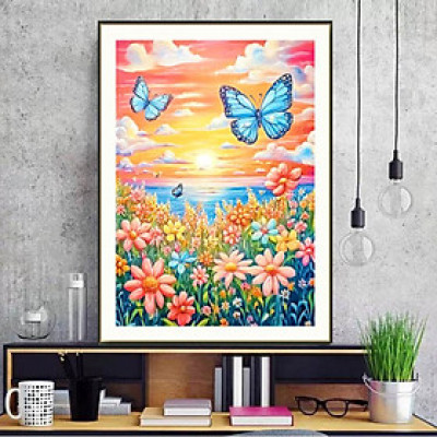 Tranh thêu kín Cúc hoạ mi nở rộ xw3130, kích thước 50 X 60 cm, 11CT THÊU 3 SỢI