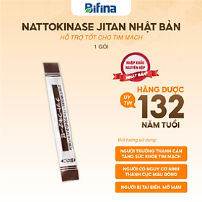 Hỗ trợ cho người mỡ máu -Lẻ 1 Gói (không có hộp) NATTOKINASE Jintan Nhật Bản
