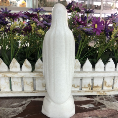 Tượng Công Giáo Đức Mẹ Maria chấp tay đá cẩm thạch trắng - Cao 20 cm