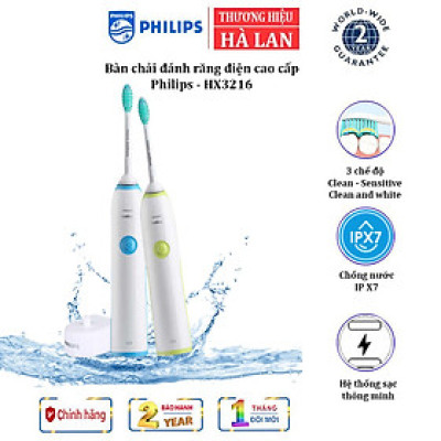 Bàn chải đánh răng điện Philips HX3216 tích hợp 3 chế độ làm việc thông minh - Hàng nhập khẩu