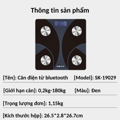 Cân sức khỏe Bluetooth SK-19029 - HÀNG CHÍNH HÃNG