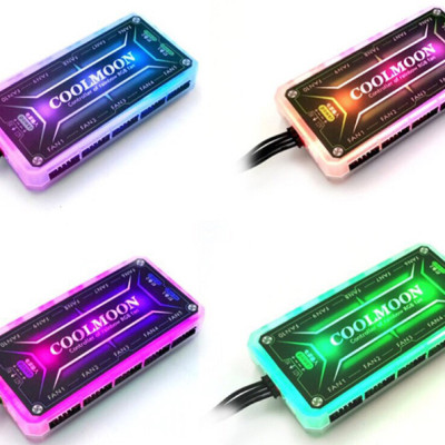 Bộ Hub RGB Coolmoon Kèm Điều Khiển Của Quạt Tản Nhiệt LED RGB Coolmoon - Hàng nhập khẩu
