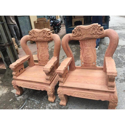 Bộ bàn ghế gỗ phòng khách minh quốc voi gỗ hương đá
