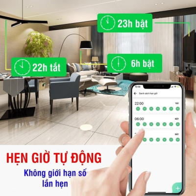 Công Tắc Wifi Hunonic Datic Basic 1 Kênh 500W Bật Tắt Từ Xa Trên Điện Thoại, Ra Lệnh Giọng Nói Tiếng Việt