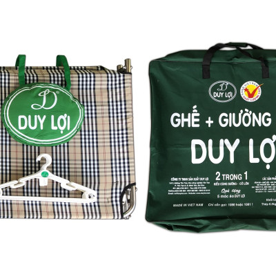 GHẾ - GIƯỜNG XẾP  DUY LỢI INOX  CỠ NHỎ (Qùa tặng 10 móc áo)