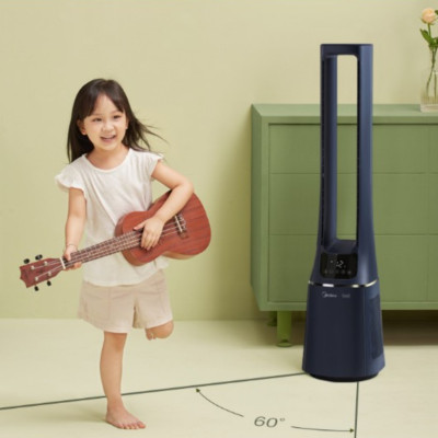 Quạt Không Cánh Midea AMS150E-TM Nhận Diện Điều Khiển Gió AI Tự Động  Độ Gió, Lọc Ion Khử Trùng SPI Và Làm Sạch Không Khí, Góc Quay 60 Độ, Kết Nối App - Hàng Nhập Khẩu