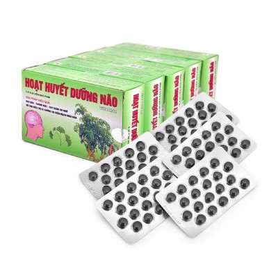 ￼HOẠT HUYẾT DƯỠNG NÃO  Vinaphar - Hộp 100 viên- Hoạt huyết dưỡng não dùng cho người làm việc tri óc căng thẳng.