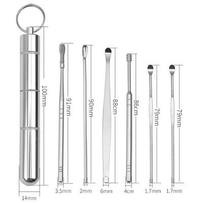 Bộ lấy ráy tai đa năng 6 món Cao cấp bằng thép không rỉ