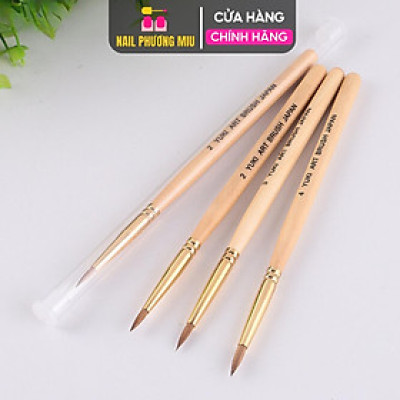 Cọ Đắp Hoa Yuki Số 2,3,4 Cán Gỗ Vàng Cao Cấp, Cọ Đắp Bột Nail Nặn Hoa Bột, Lông Tơ Cao Cấp Mềm Mại, Dễ Bám Bột Women Nữ Làm Nail Vẽ Nail