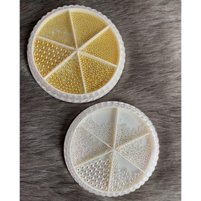 Set Bi Tròn Vàng Bạc Mix Size Kim Loại Không Gỉ Bi Siêu Bé 0.4mm ANGELICA Trang Trí Móng, Phụ Kiện Làm Nail Cao Cấp Sáng Bóng, Dễ Sử Dụng