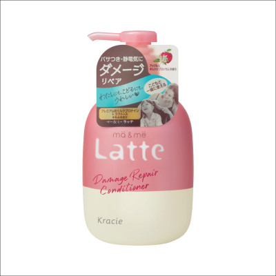 Dầu Xả Phục Hồi Tóc Hư Tổn Dành Cho Cả Gia Đình Ma & Me Kracie Ma & Me Latte Damage Repair Conditioner 490g