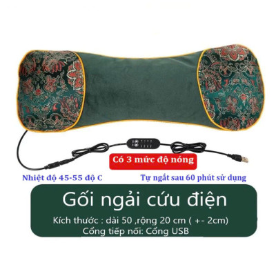 Gối Massage Ngải Cứu Làm Nóng – Thư Giãn Vai Gáy, Giảm Nhức Mỏi Hiệu Quả