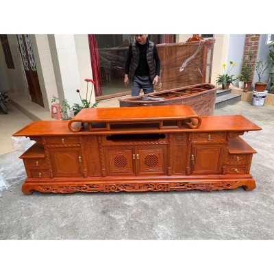 Kệ tivi hàm ếch gỗ gõ đỏ