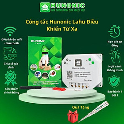 Công Tắc Wifi Hunonic Lahu Kênh Điều Khiển Từ Xa Trên Điện Thoại Và Ra Lệnh Giọng Nói Bằng Tiếng Việt