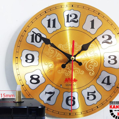 [COMBO 03 MÓN] Bộ máy đồng hồ treo tường kim trôi cốt 22 (trục đồng dài 15mm),  mặt đồng hồ nhôm D20, kim đồng hồ