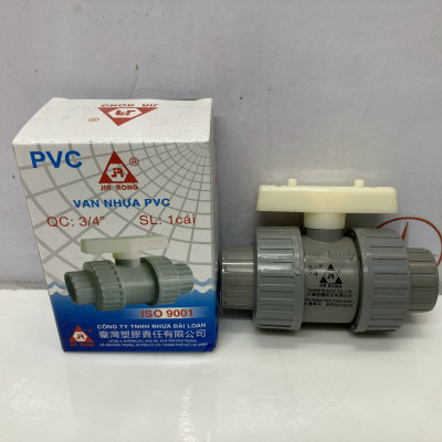Van hai (2) đầu rắc co 27 nhựa PVC Jiarong _ UB006