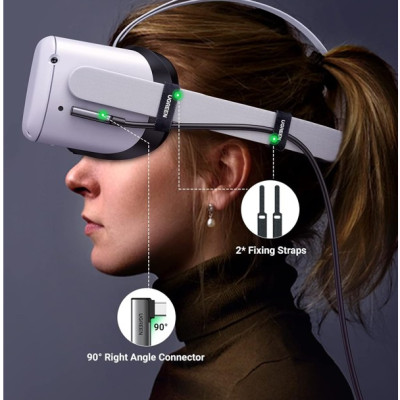 Ugreen 90629 5M 5Gbps Màu Đen Cáp sạc , truyền dữ liệu 2 máy tính 2 đầu USB-C 1 đầu vuông góc 90 độ US551 - Hàng chính hãng